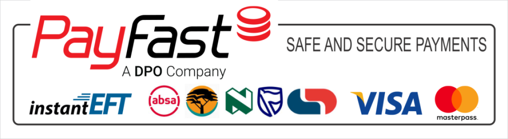 PayFast safe and secure payment options including Visa, Mastercard and Instant EFT