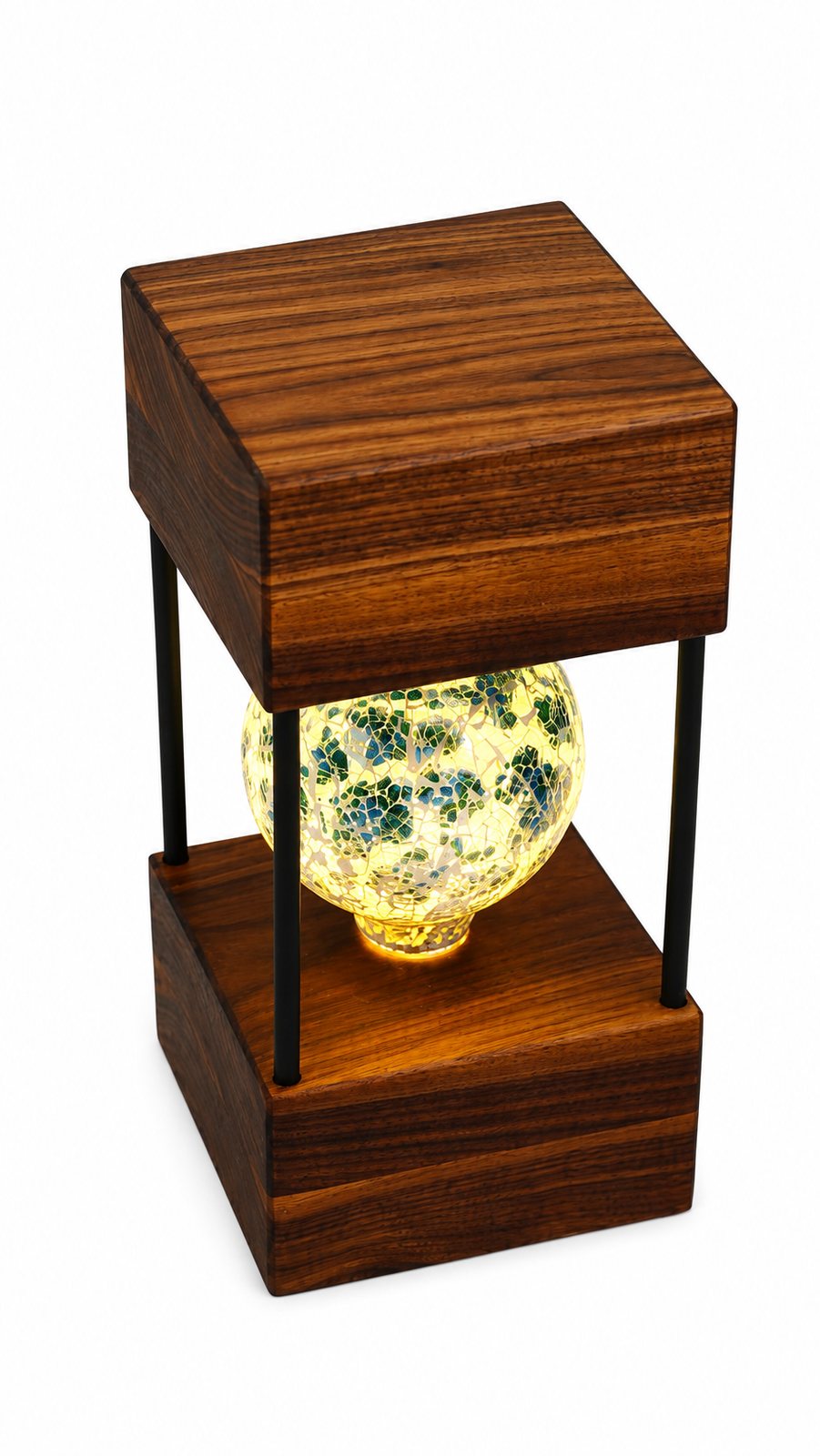 American Walnut Double Square Lamp