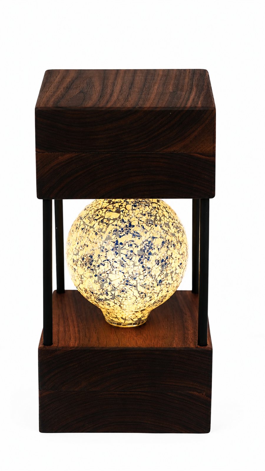 American Walnut Double Square Lamp
