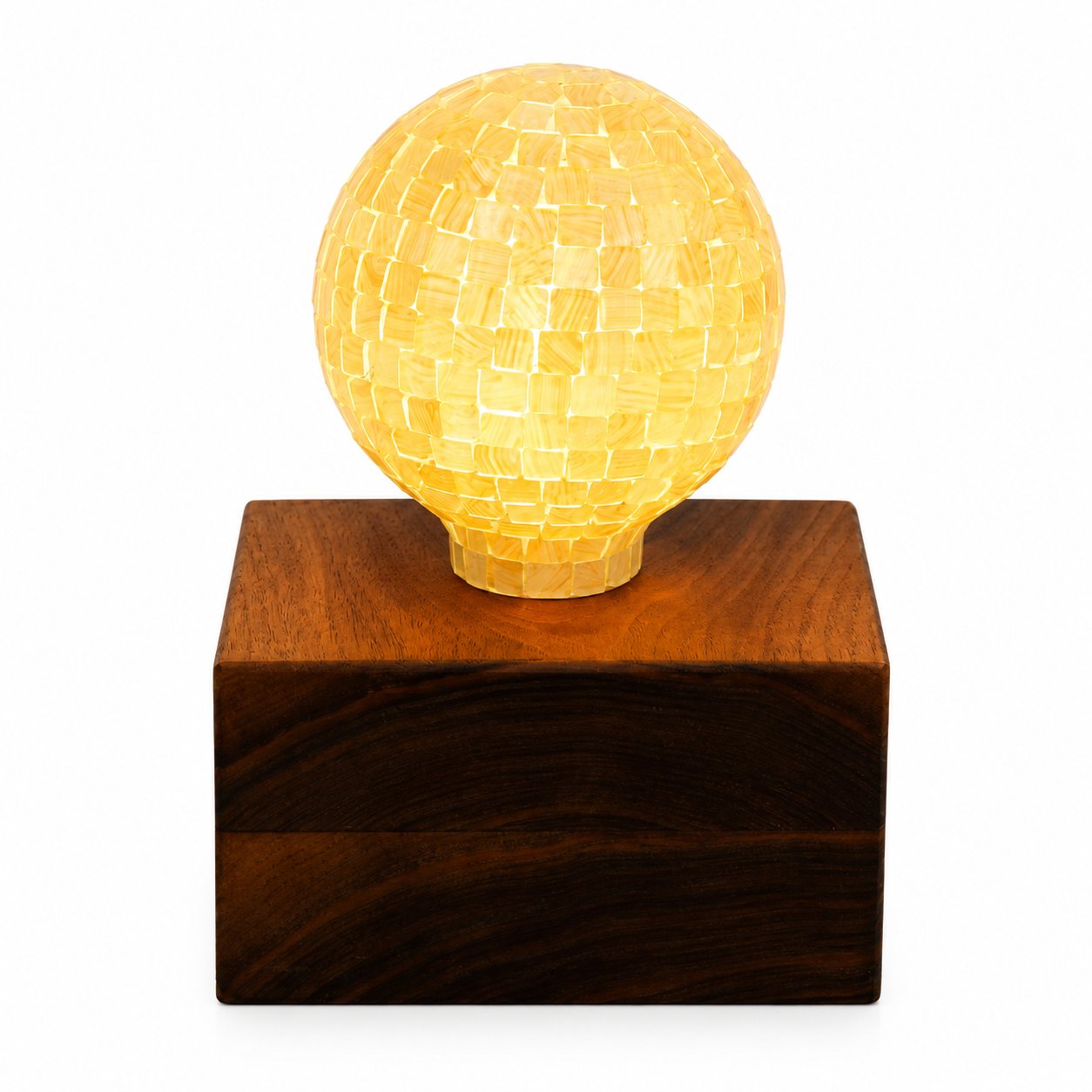 American Walnut Pygmy Style Square Large Base Lamp