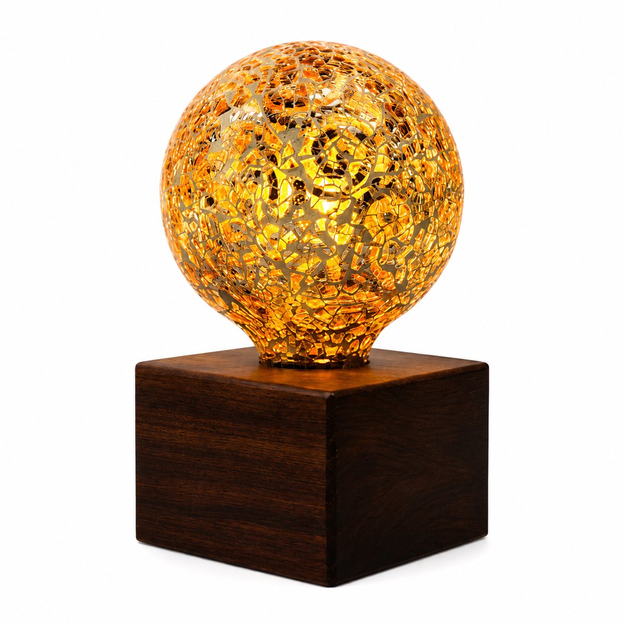 American Walnut Square Single Medium Lamp