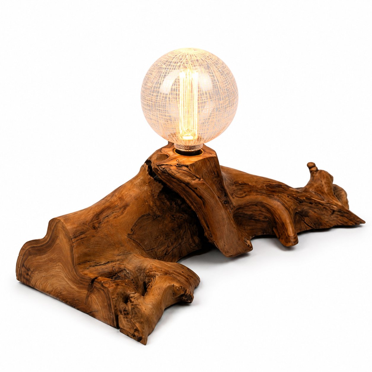 Bespoke Wild Olive Wood Lamp