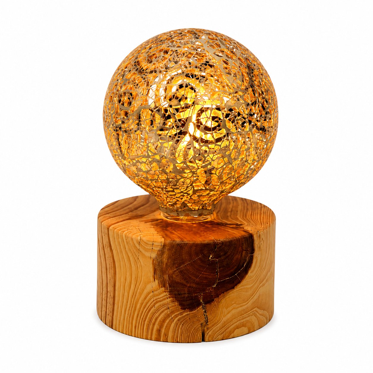 Cedarwood Pygmy Style Round Small Lamp