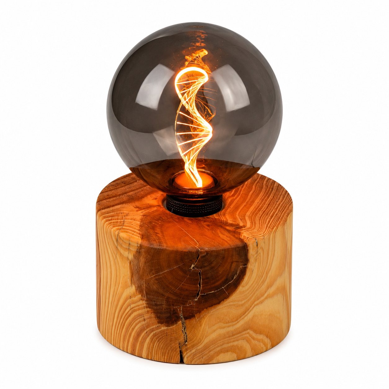 Cedarwood Pygmy Style Single Round Base Lamp
