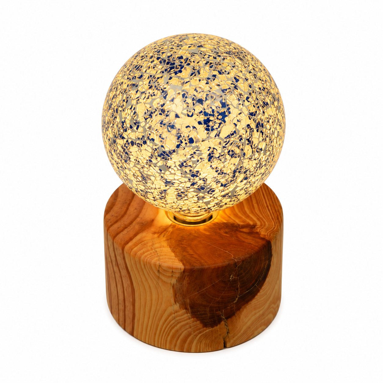 Cedarwood Round Pygmy Style Small Lamp