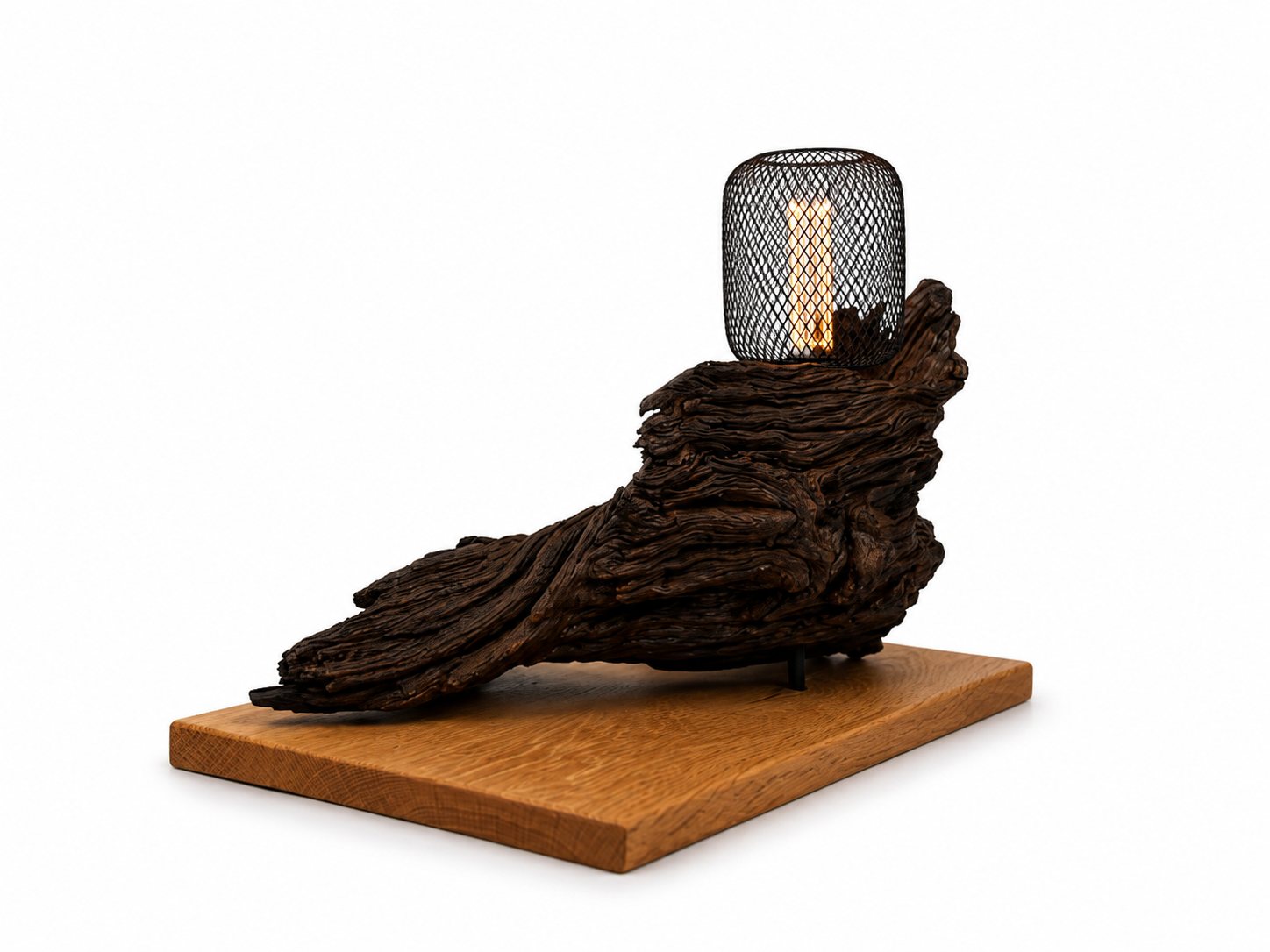 Leadwood Root with American White Oak Base Lamp